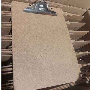 48 Count - Business Source Hardboard Clipboards 9" x 12 1/2" - Hardboard - Brown